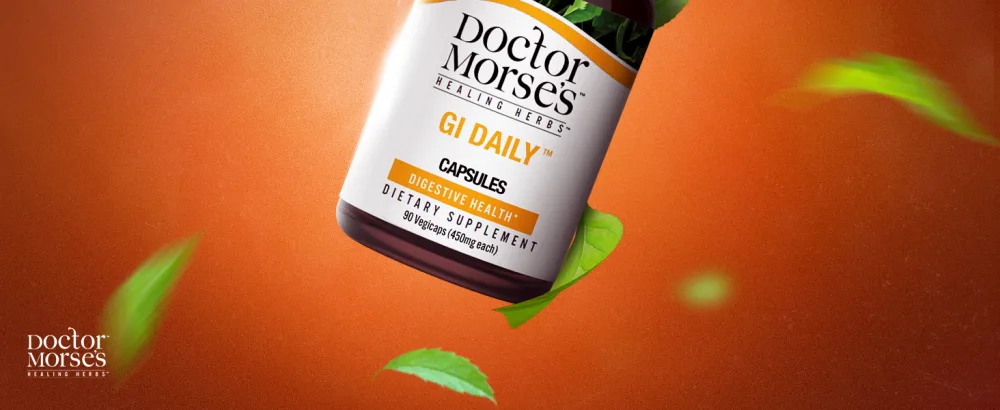 Doctor Morse's GI Daily - Gut Cleanse - Digestive Support - Intestinal, Overall Gut Support - Naturopath Formulated - Marshmallow Root, Slippery Elm Bark, Mullein Leaf - 90 Capsules - 45 Day Supply - GI DAILY