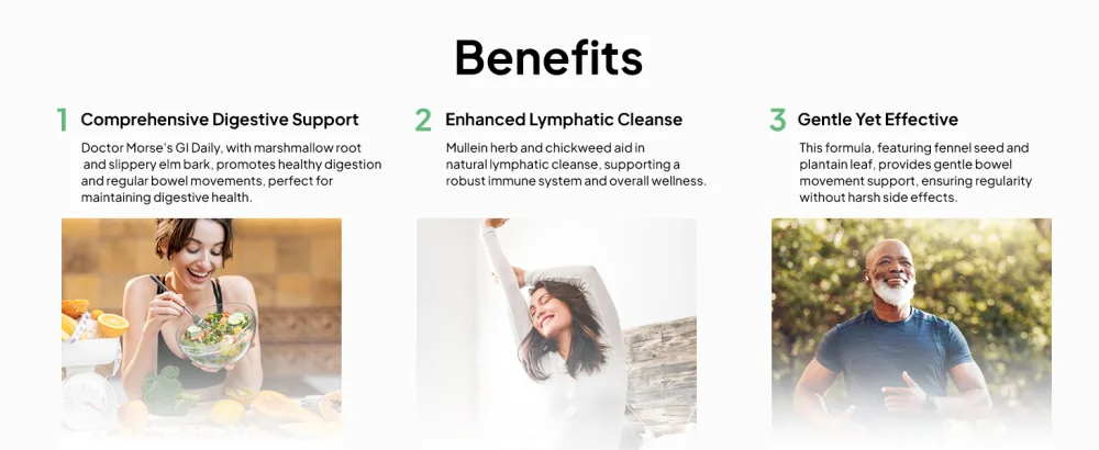Doctor Morse's GI Daily - Gut Cleanse - Digestive Support - Intestinal, Overall Gut Support - Naturopath Formulated - Marshmallow Root, Slippery Elm Bark, Mullein Leaf - 90 Capsules - 45 Day Supply - GI DAILY