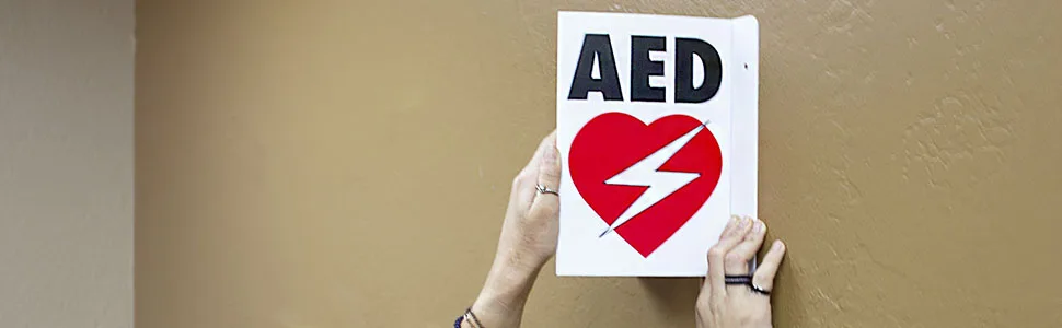 CPR Savers Foldable Panel AED Wall Sign for Business  School  Restaurant  Office or Any Public Place (1) - CPR Savers Foldable Panel AED Wall Sign for Business, School, Restaurant, Office or Any Public Place
