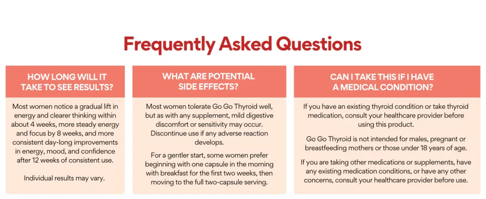 VoomVaya Go Go Thyroid - Thyroid Support for Women 30+ - Female-Focused Hormonal Balance & Thyroid Supplement with Iodine, Selenium & L Tyrosine - 3rd Party Tested - 60 Capsules - VoomVaya Go Go Thyroid - Thyroid Support For Women