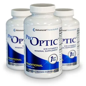 PROOPTIC Traditional Formula (AREDS 2 Based Formula) 180 Capsules - 6 Month Supply - One Capsule Per Day - pro optic traditional areds 2 based formula supplement 3 bottles
