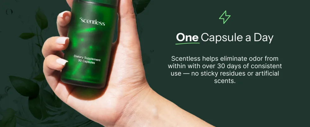 Scentless Internal Deodorant Mint, Parsley & Chlorophyll Capsules for Body Odor Aluminum-Free Body Deodorizing Supplement Odor Control Natural Deodorant Body Deodorizing Capsules 30 Count - Scentless Internal Deodorant