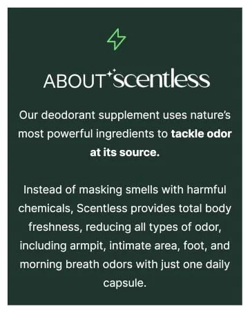 Scentless Internal Deodorant Mint, Parsley & Chlorophyll Capsules for Body Odor Aluminum-Free Body Deodorizing Supplement Odor Control Natural Deodorant Body Deodorizing Capsules 30 Count - Scentless Internal Deodorant