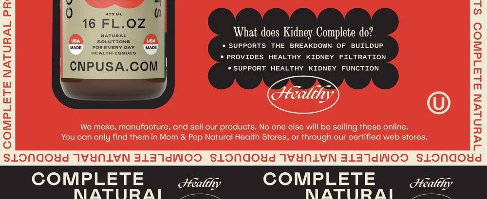 Complete Natural Products Kidney Complete - 16oz Glass Bottle, Kidney Cleanse - Complete Natural Products