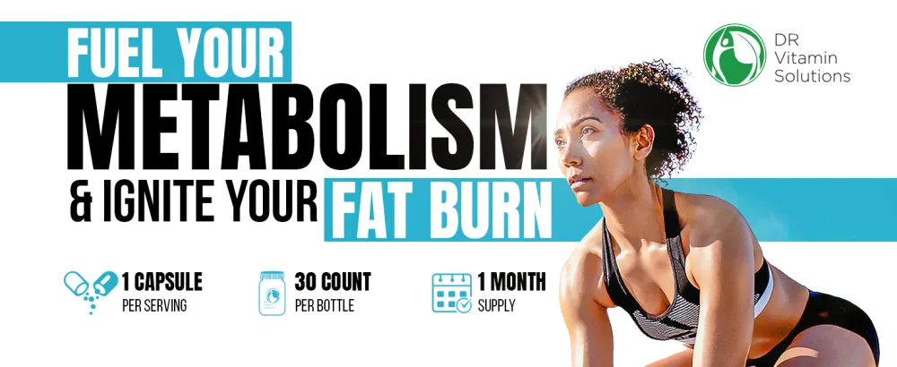 Fat Burner with GLP 1 Support Raspberry Ketones, Green Tea & Kelp Metabolism & Appetite Support for Women & Men 30 Capsules - Dr Vitamin Fat Burner Rasberry