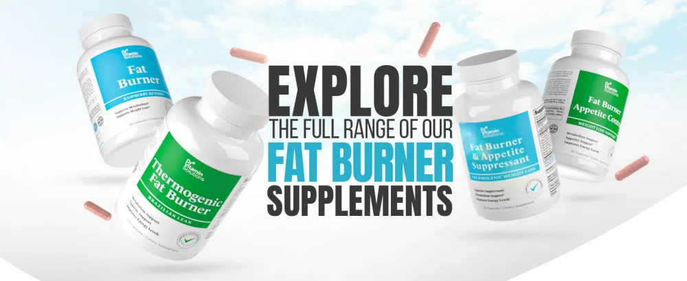 Fat Burner with GLP 1 Support Raspberry Ketones, Green Tea & Kelp Metabolism & Appetite Support for Women & Men 30 Capsules - Dr Vitamin Fat Burner Rasberry