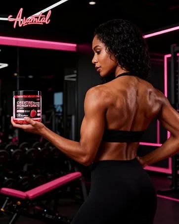 Asumtal Creatine for Women 5000 MG, Creatine Gummies, Creatine Monohydrate Supplement for Muscle Growth, Strength & Energy Support, Sugar Free Pre Workout Gummies 120 Count Raspberry Flavor - pre-workout gummies