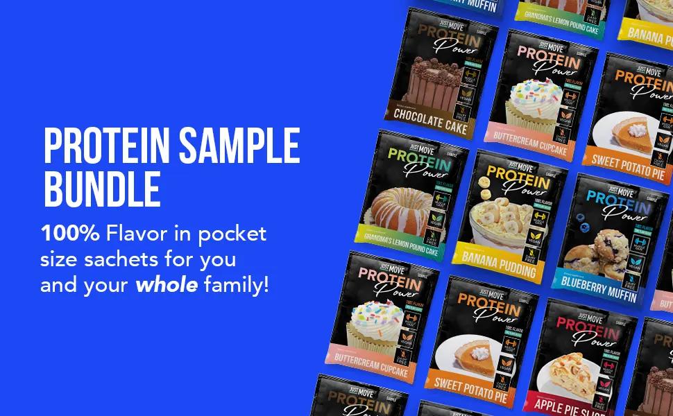 Just Move Protein Sample Pack Bundle - 7 Flavors - Protein Sample Sachet