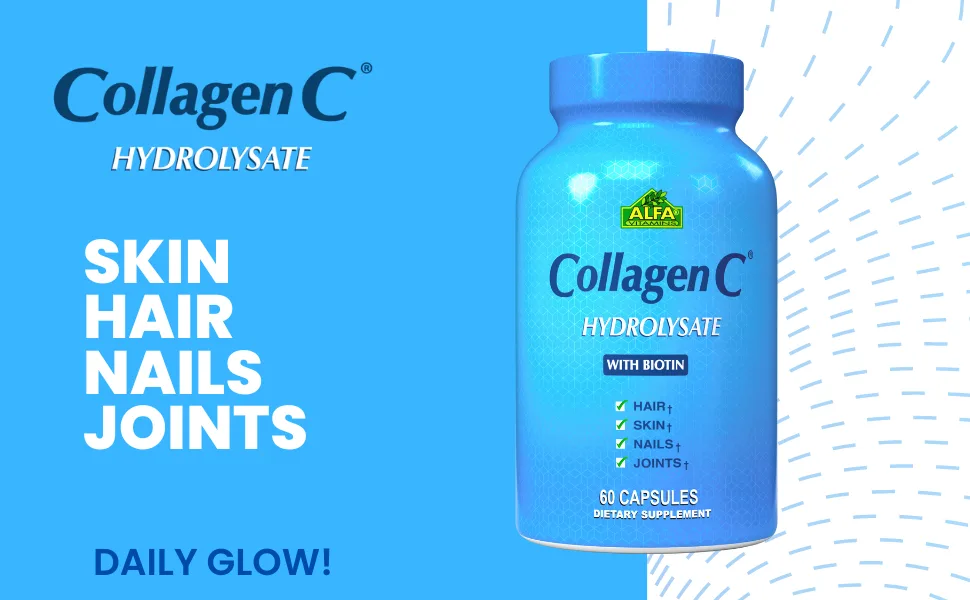 CollagenC Hydrolysate - Collagen Capsules 4 Pack with Biotin & Vitamin C - 60 Capsules per Bottle for Skin, Hair, Nails, Immune & Joint Support - 4 Pack - collagenC, skin, joint support, biotin, hair care, nail care, skin, immune support, vitamin c
