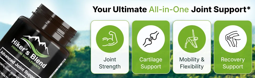 Advanced Joint Support Supplement Glucosamine, MSM, Turmeric (95% Curcuminoids) & Boswellia Serrata Double The Inflammation-Supporting Ingredients for Healthy, Flexible Joints. 30-Day Supply - knee hip back joint pain relief stiffness recovery active lifestyle joint supplement for flexibility