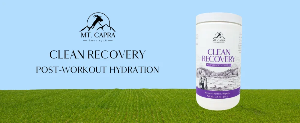 Mt Capra Clean Recovery Post-Workout Hydration | Contains Over 20 Bio-Organic Minerals, Electrolytes, and Botanical Superfoods | 30 Servings - 14.8 oz - Clean Recovery