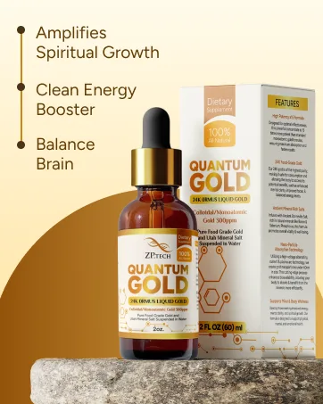 Quantum Gold Liquid Ormus Monoatomic Gold Elixir 24K | Colloidal Gold & Liquid Gold Ormus Supplement for for Pineal Gland Activation, Lucid Dreaming & Higher Energy Alignment (2oz.) - Quantum Gold