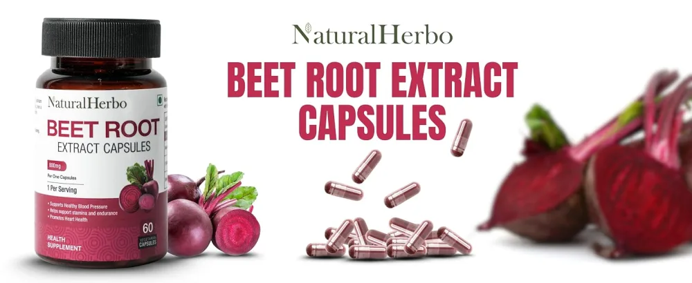 Beet Root Capsules 800mg Tablets | Heart Health, Blood Pressure Support Supplement for Natural Energy & Antioxidant Boost Extract Supplement(60 Vegan Capsules) - Beetroot Capsules