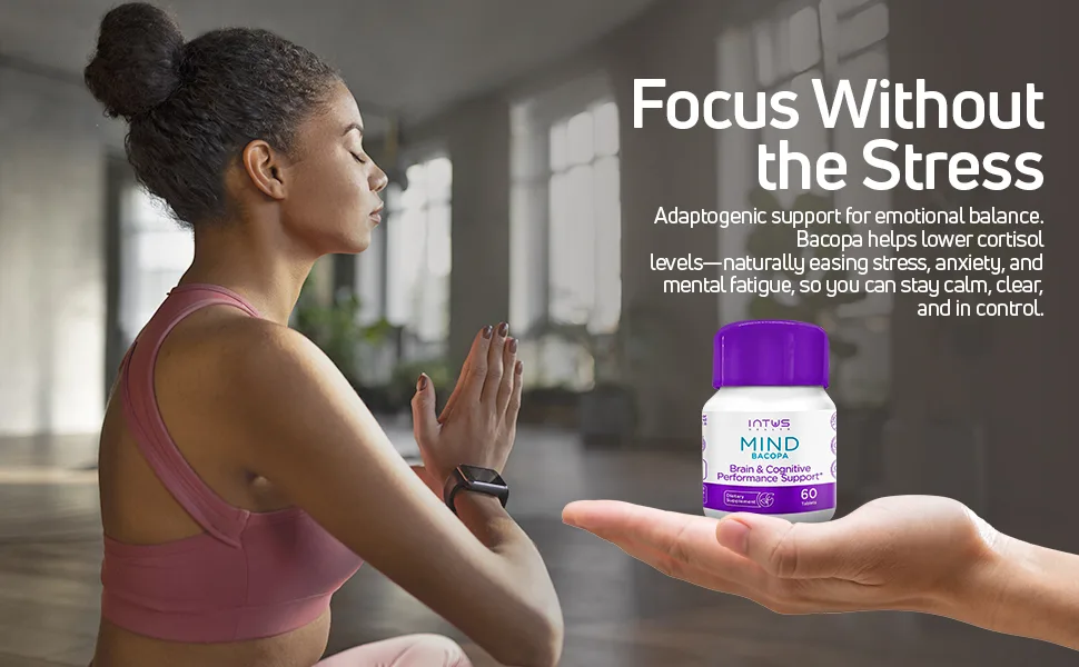 Intus Mind Bacopa Ayurvedic Supplement with Brahmi Supports Cognitive Support & Mental Clarity 60 Capsules - Mind Bacopa, focus, clear mind