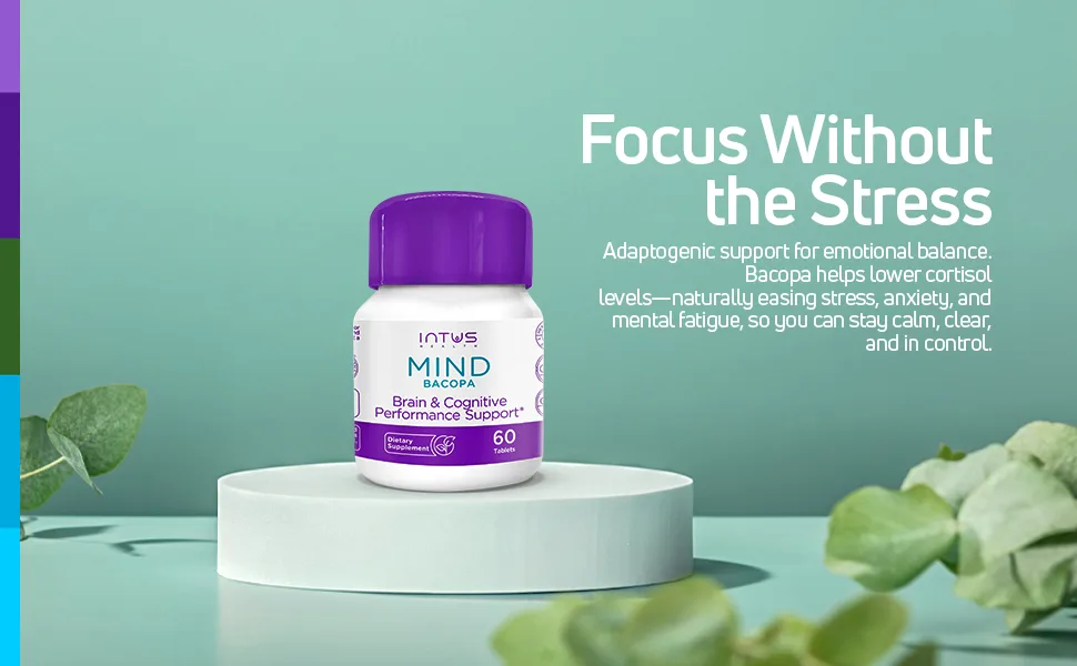 Intus Mind Bacopa Ayurvedic Supplement with Brahmi Supports Cognitive Support & Mental Clarity 60 Capsules - Mind Bacopa, focus, clear mind