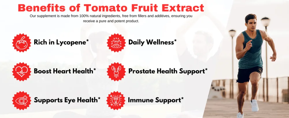 Bloofah Lycopene Supplements for Men 500mg - Natural Tomato Fruit 10:1 Extract - Non-GMO Lycopene Supplement for Prostate, Skin & Antioxidant Support - (60 Count (Pack of 1)) - Lycopene Tomato Fruit Extract 500mg