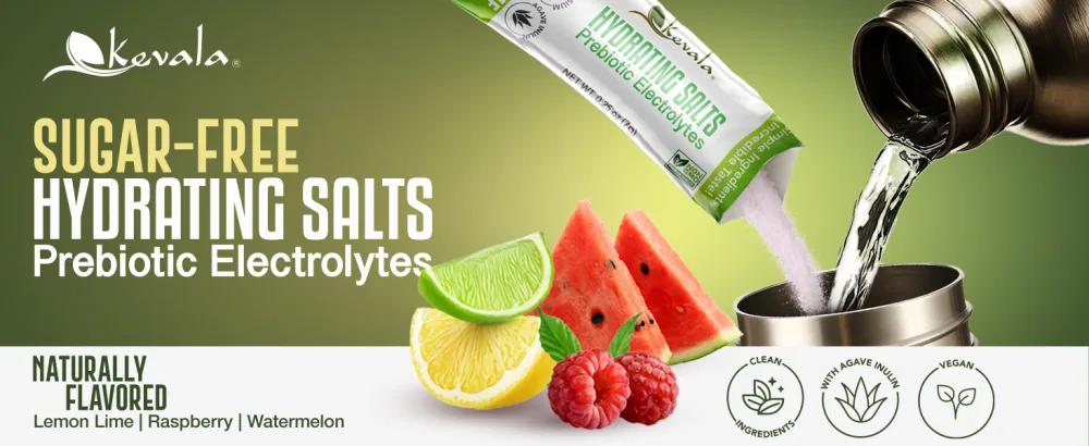 kevala Electrolytes Powder Packets | Sugar Free Drink Mix Packets with Prebiotics, Potassium & Salt Electrolytes for Keto Hydration | Rehydration Support | 1 Pack (30 Sticks) - Sugar free hydrating salts