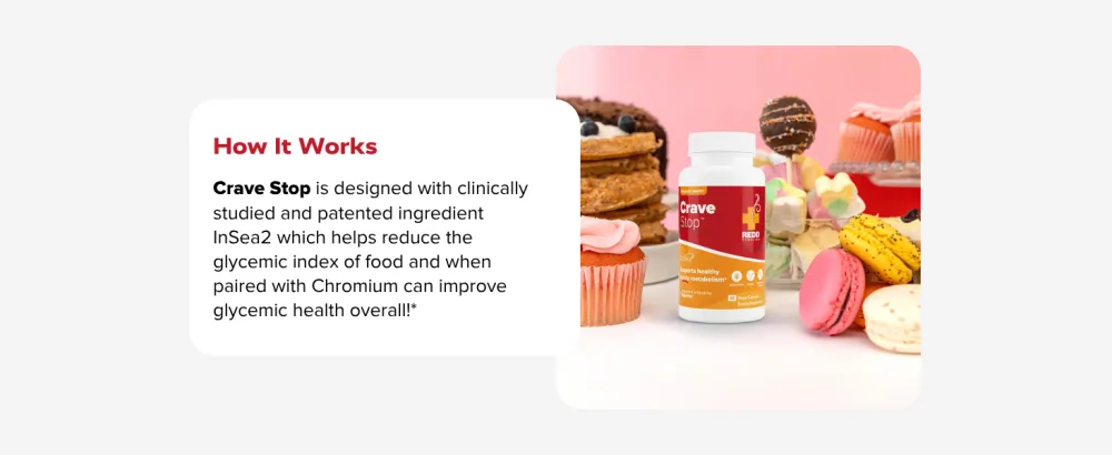 Redd Remedies Crave Stop | Supports Healthy Glucose Metabolism and Appetite | 30 Servings, 60 Vegan Capsules Standard Packaging - Crave Stop