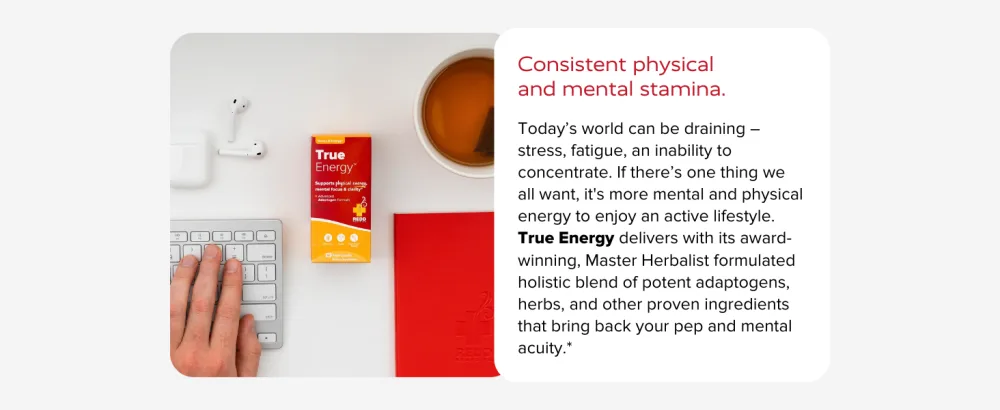 Redd Remedies, True Energy, Supports Energy Production and Stamina, 50 Vegan Capsules Standard Packaging - True Energy