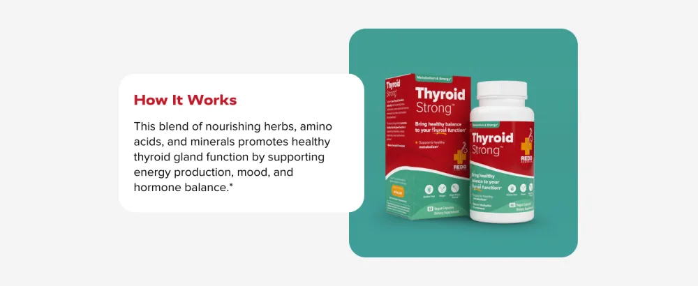 Redd Remedies, Thyroid Strong, Supports Healthy Thyroid Function and Balance, 60 Vegan Capsules Standard Packaging - Thyroid Strong