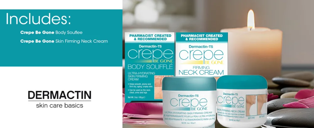 Dermactin Crepe Be Gone Classic Body Souffle 3 oz. AND Firming Neck Cream 3 oz. (2-PC SET) - A+top-web-ALT