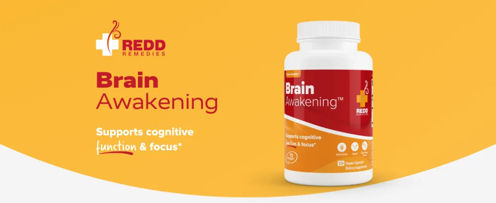 Redd Remedies, Brain Awakening, Supports Cognitive Function and Focus, 120 Vegan Capsules Standard Packaging - Brain Awakening