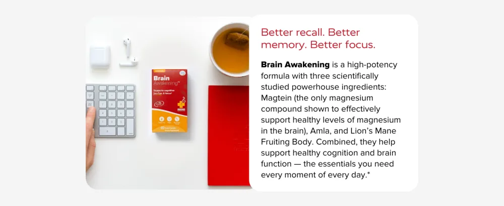 Redd Remedies, Brain Awakening, Supports Cognitive Function and Focus, 120 Vegan Capsules Standard Packaging - Brain Awakening