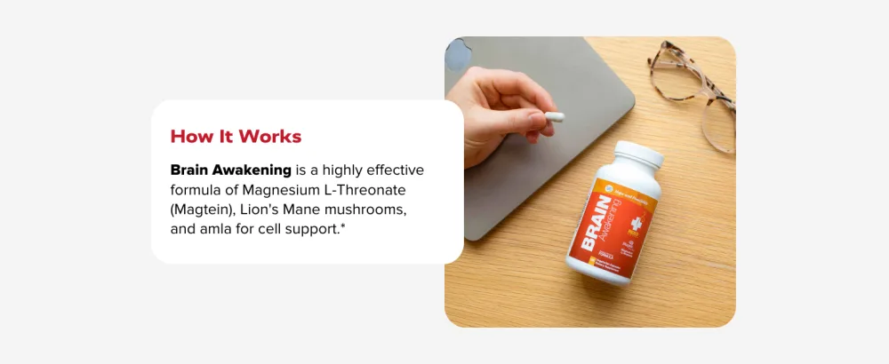 Redd Remedies, Brain Awakening, Supports Cognitive Function and Focus, 120 Vegan Capsules Standard Packaging - Brain Awakening