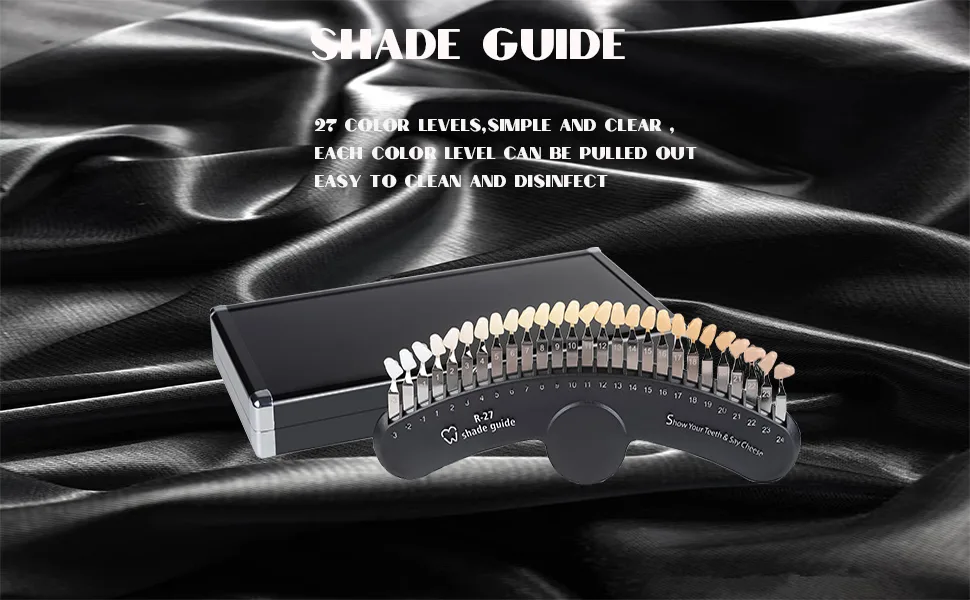 27 Colors Shade Guide Shade Chart Teeth Color Contrast Comparison for Home Beauty Salon Use R-27 - color contrast