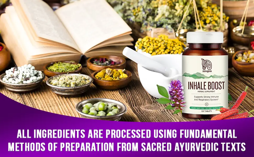Nirogam Inhale Boost 120 Tablets a Bottle I Lung Support Supplement | Lung Health Supplement | Lung Detox - lung support supplement, lung health, lung detox