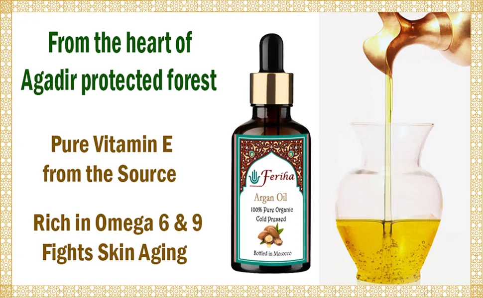 FERIHA Moroccan Extra Virgin Argan Oil, Cold Pressed, Premium Quality, Freshly Bottled in Souss-Agadir - Feriha Argan Oil