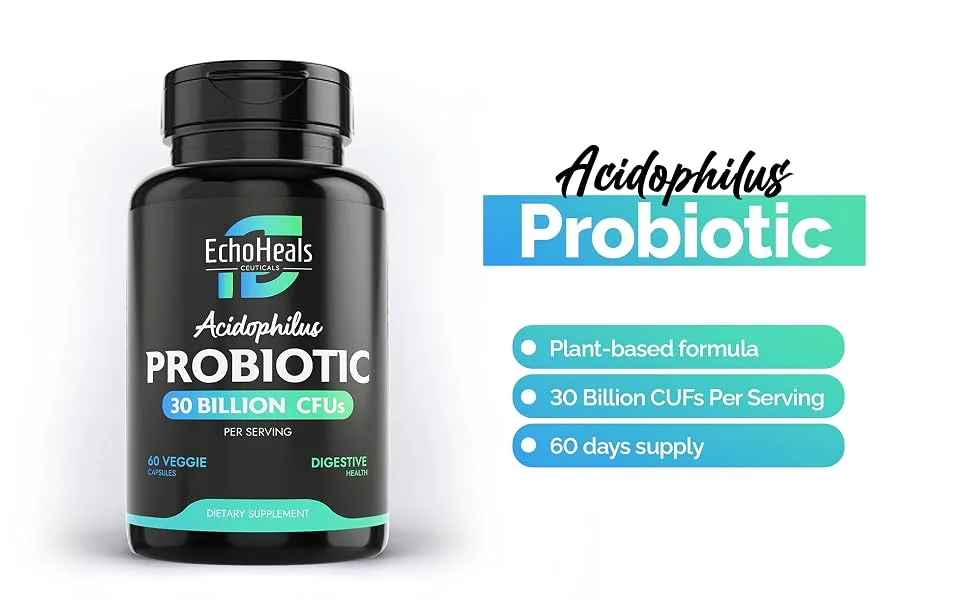 EchoHeals CEUTICALS Acidophilus Probiotic - 30 Billion CFUs, Digestive & Immune Support, 60 Capsules - acidophilus probiotic daily probiotic supplement probiotic acidophilus dietary supplements