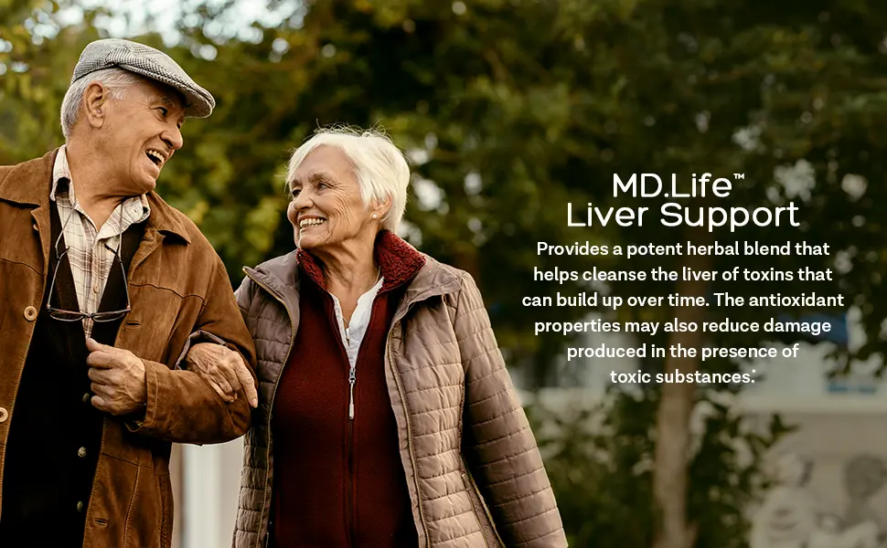 MD.LIFE Liver Support - Supplement with Artichoke, Dandelion, Milk Thistle & Proteolytic Enzymes 90 Count - liver support