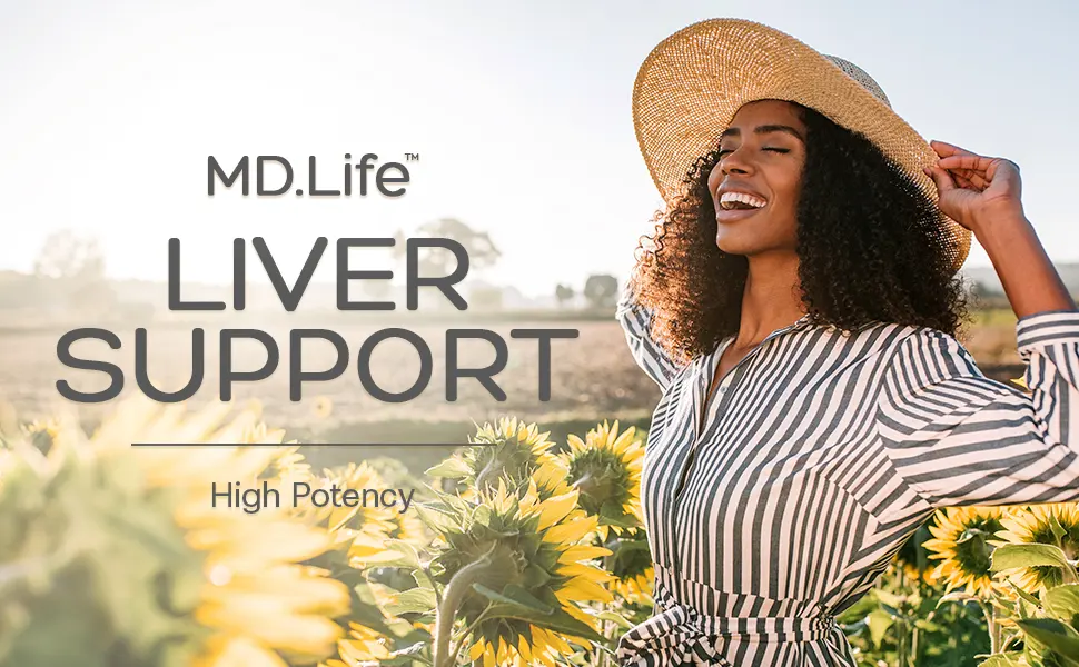 MD.LIFE Liver Support - Supplement with Artichoke, Dandelion, Milk Thistle & Proteolytic Enzymes 90 Count - MD.LIFE Liver Support High Potency