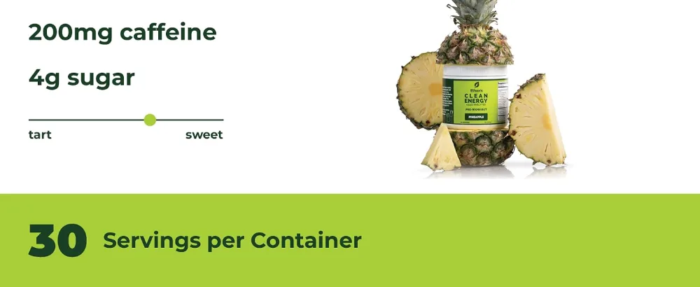 Ethan's Feel Good Pre-Workout & Hydration Drink Mix | Plant-Based Caffeine, Electrolytes, B-Vitamins - Pineapple Pineapple 8.46 Ounce (Pack of 1) - 200mg caffeine, 4g sugar, slightly sweet. 30 servings per serving