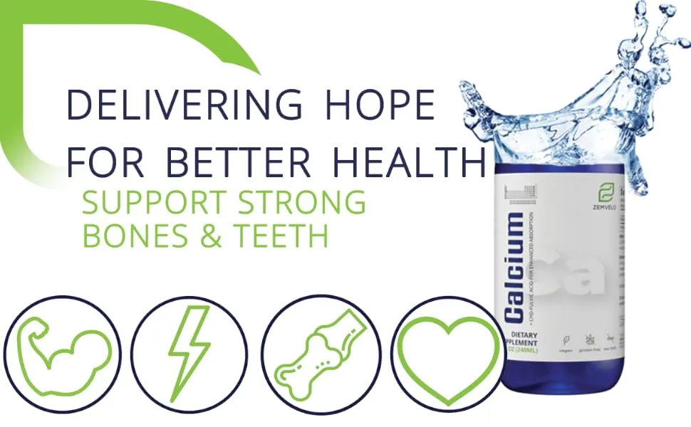 Liquid Ionic Calcium Supplement | Women's Health | Fast Absorption | Easy to Digest | Bone & Teeth Support - Zemvelo Liquid Ionic Calcium Supplement by Mineralife