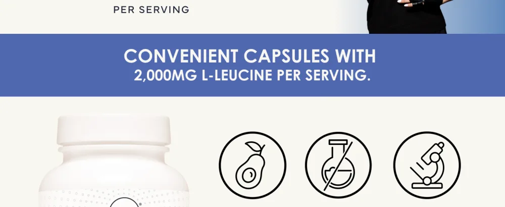 Type Zero L-Leucine Capsules (2000mg per Serving) 120 Capsules - 30 Servings - Type Zero L-Leucine