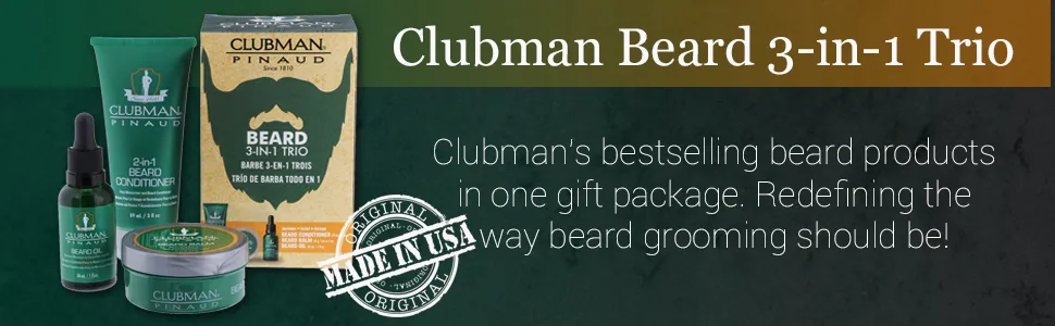 Clubman Pinaud Beard Kit  includes Beard Conditioner  Beard Balm and Beard Oil - Clubman Beard 3 Piece Kit (Beard Conditioner Balm & Oil) …