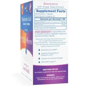 Hyalogic Synthovial Seven Hyaluronic Acid Liquid & Resveratrol Capsules - HA Joint Support - Vegan - 1 oz - hyalogic