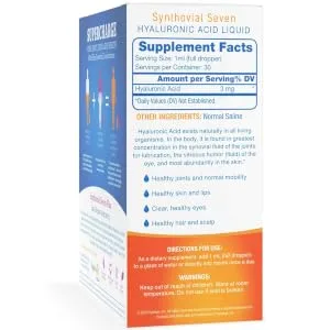 Hyalogic Synthovial Seven Hyaluronic Acid Liquid & Resveratrol Capsules - HA Joint Support - Vegan - 1 oz - hyalogic