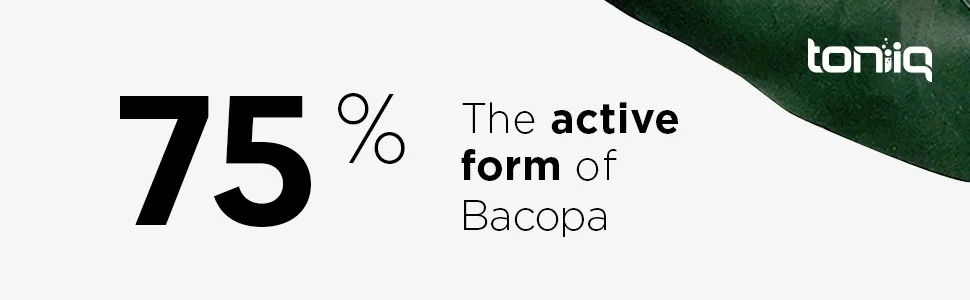 Toniiq Bacopa - Ultra High Potency 45:1 Extract with 75% Bacosides - Highly Concentrated - Third-Party Lab Tested - 90 Capsules - Bacopa