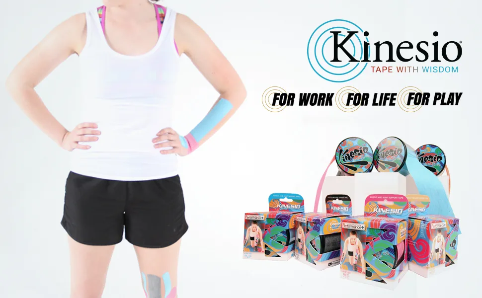 Kinesio Tex Performance + - Therapeutic Knee and Shoulder Medical Tape - Red - 2in x 16.4 ft Roll - Kinesio For Work For Life For Play
