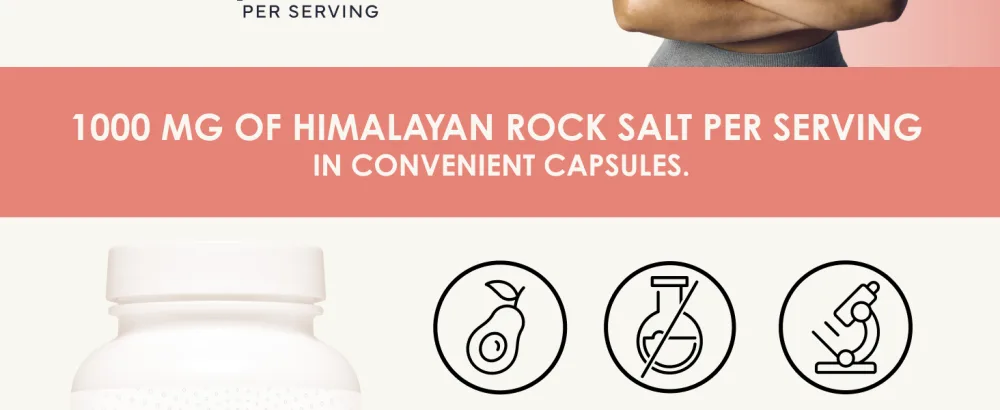 Type Zero Himalayan Rock Salt Capsules (120 Capsules) (1000mg per Serving) - Type Zero Himalayan Rock Salt