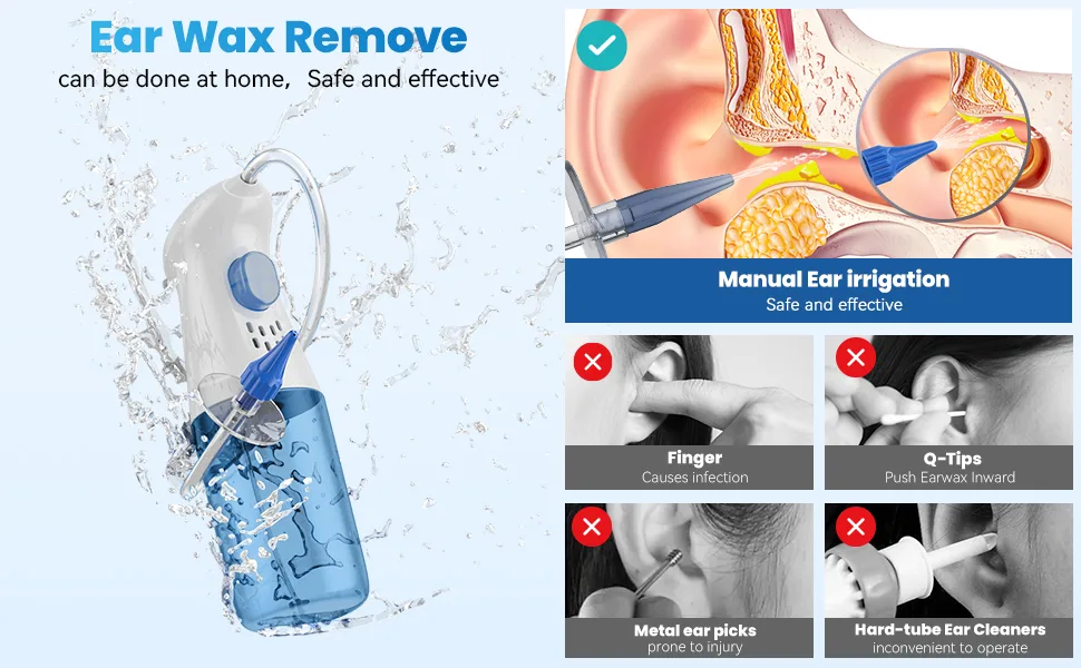 Ear Dryer - Rechargeable Ear Water Remover - Manual Ear Irrigation Flushing System White - product information 16