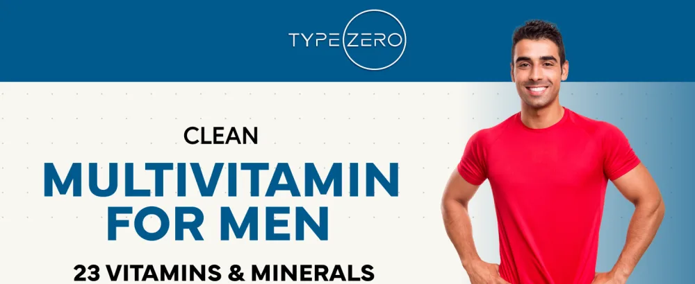 Type Zero Multivitamin Capsules for Men (120 Capsules) (1200 mg) - Gluten-Free, 60 Servings - Type Zero Multivitamin for Men
