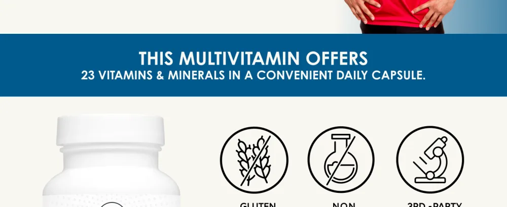 Type Zero Multivitamin Capsules for Men (120 Capsules) (1200 mg) - Gluten-Free, 60 Servings - Type Zero Multivitamin for Men