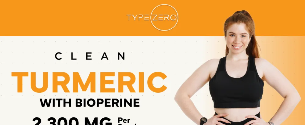 Type Zero Turmeric with Bioperine (120 Capsules) (2300mg per Serving) - GMO Free, Gluten Free, 3rd Party Tested - Type Zero Turmeric with Bioperine