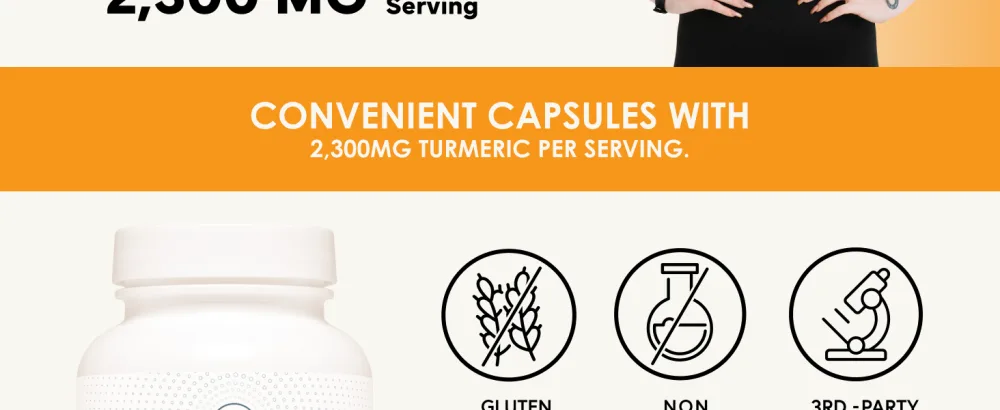 Type Zero Turmeric with Bioperine (120 Capsules) (2300mg per Serving) - GMO Free, Gluten Free, 3rd Party Tested - Type Zero Turmeric with Bioperine