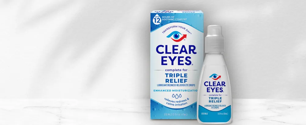 Clear Eyes 7 Symptom Relief Eye Drops, 0.5 Fl Oz (Pack of 3) - Triple