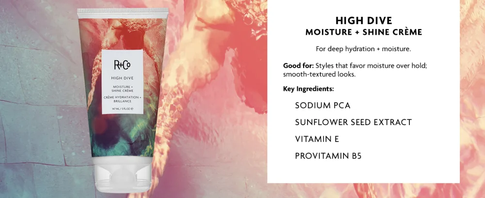 R+Co High Dive Moisture and Shine Cr me | Deep Hydration + Softens + Eliminates Frizz | Vegan + Cruelty-Free | 5 Oz 5 Ounce - High Dive Hot Spot